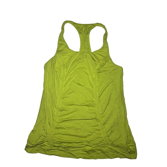 Lululemon Cardio Kick Tank Fresh Lime Green Workout Bra Top Gym Yoga Womens 8 - Picture 1 of 7